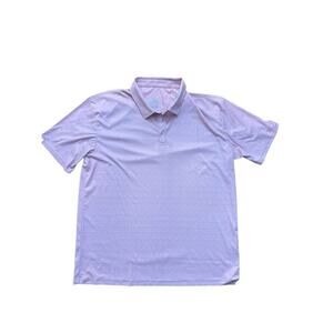 Swannies Golf Men's Pink Geometric Print Button Up Polo Shirt Size 2XL